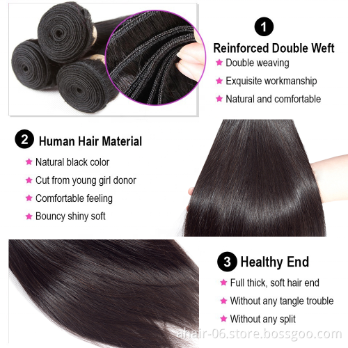 Wholesale Straight Virgin Malaysian Human Hair Weave Bundles